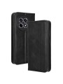 Калъф от еко кожа с ретро текстура тип портмоне за OnePlus 13R - черен
