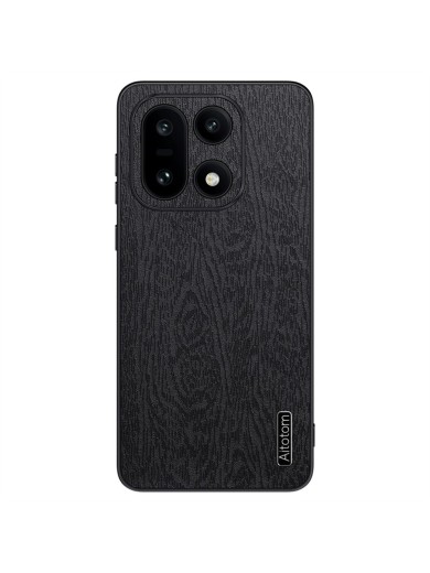 Удароустойчив гръб от еко кожа с дървесна текстура за OnePlus 15 - черен Удароустойчив гръб от еко кожа с дървесна текстура за OnePlus 15 - черен