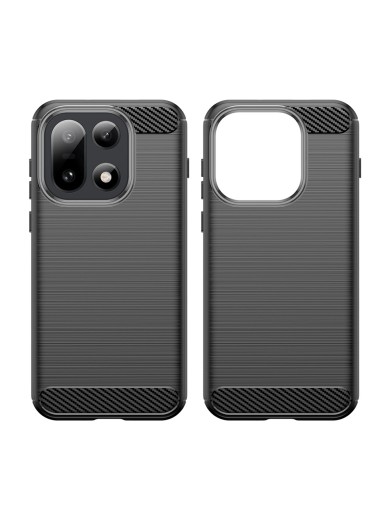 Мек удароустойчив гръб с текстура на карбонови влакна за OnePlus 15 - черен