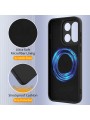 Предпазен удароустойчив силиконов гръб с каишка съвместим с MagSafe за OnePlus 15 - черен