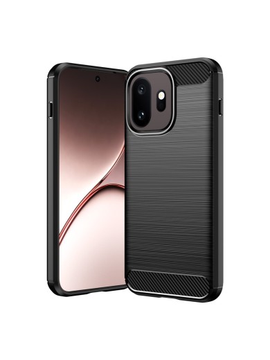 Мек удароустойчив гръб с текстура на карбонови влакна за OnePlus 15T - черен Мек удароустойчив гръб с текстура на карбонови влакна за OnePlus 15T - черен