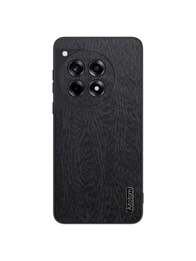 Удароустойчив гръб от еко кожа с дървесна текстура за OnePlus Ace 3 - черен Удароустойчив гръб от еко кожа с дървесна текстура за OnePlus Ace 3 - черен