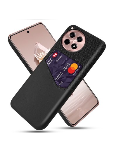 Предпазен гръб с платнена текстура за OnePlus Ace 3 - черен Предпазен гръб с платнена текстура за OnePlus Ace 3 - черен