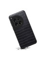 Предпазен гръб от еко кожа с крокодилски шарки за OnePlus Ace 3 - черен