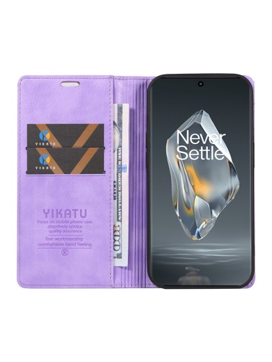 Калъф от еко кожа тип портмоне за OnePlus Ace 3 - лилав