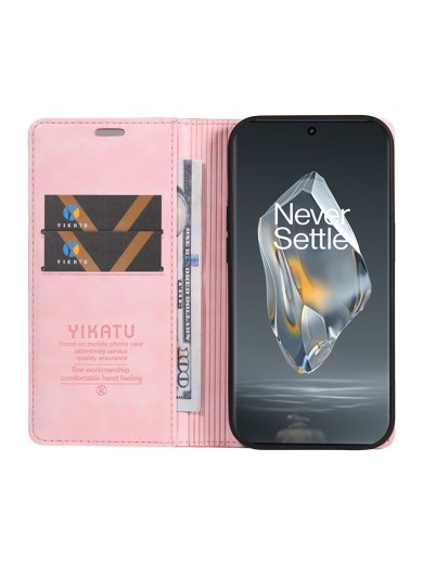Калъф от еко кожа тип портмоне за OnePlus Ace 3 - розов
