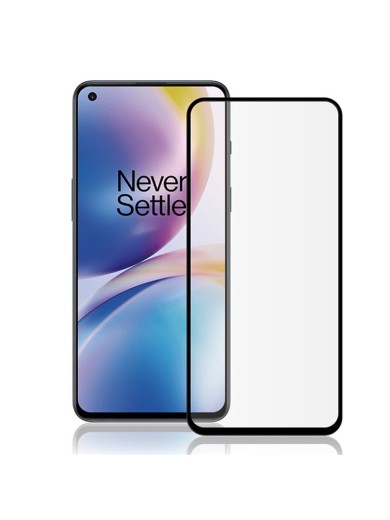 Устойчив на надраскване протектор от закалено стъкло за OnePlus Nord 2T - черен ръб