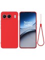 Предпазен удароустойчив силиконов гръб с каишка за OnePlus Nord 4 - червен