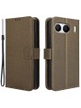 Калъф от еко кожа тип портмоне с диамантена текстура за OnePlus Nord 4 - кафяв