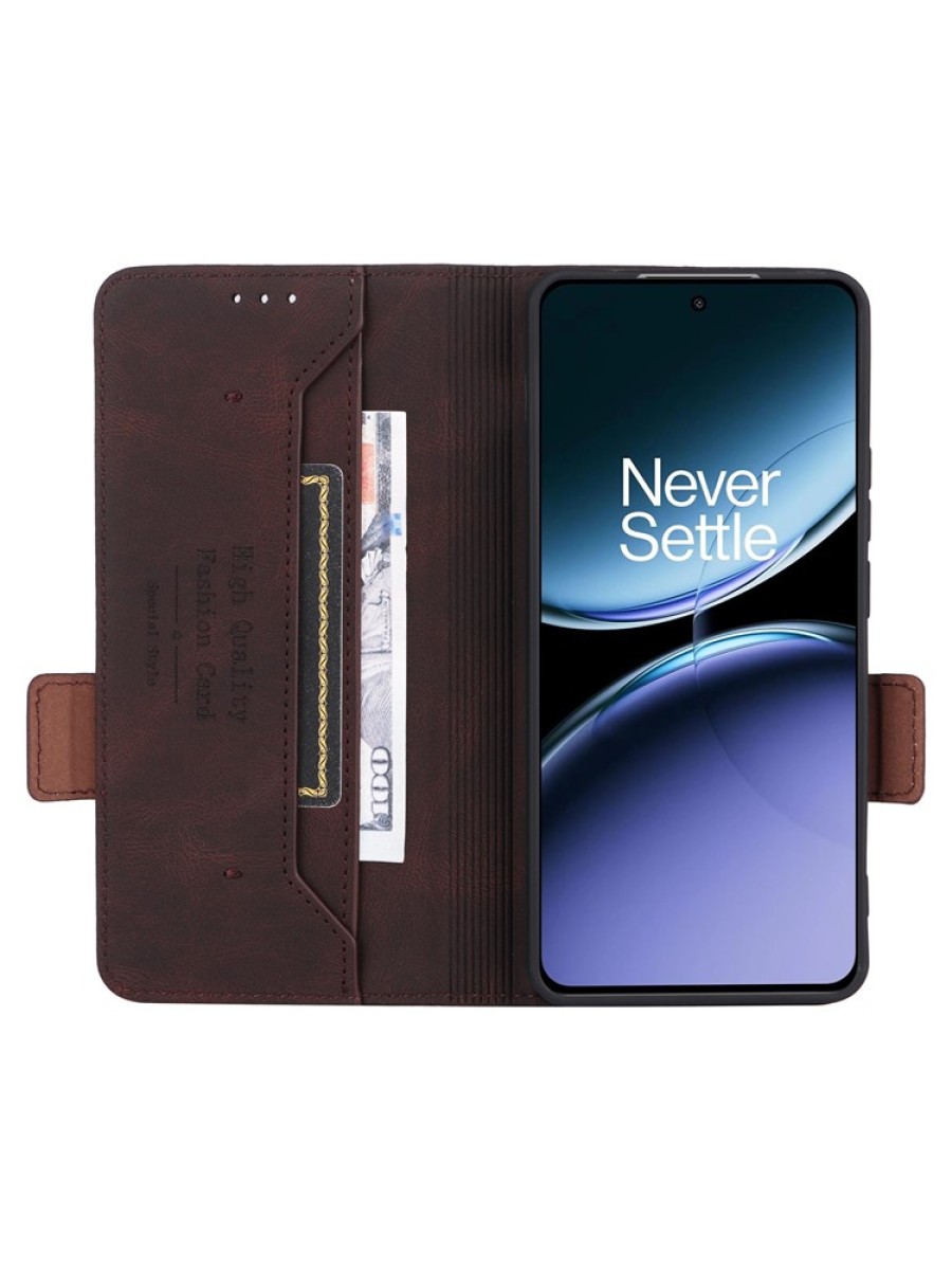 Предпазен калъф от еко кожа за OnePlus Nord 4 - кафяв