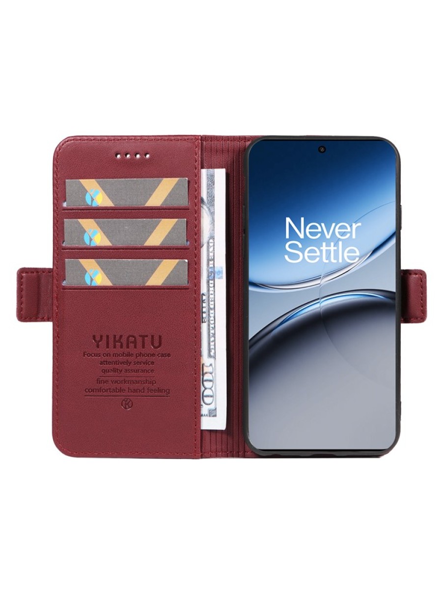 Калъф от еко кожа тип портмоне за OnePlus Nord 4 - червен