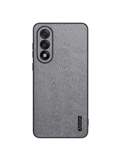 Удароустойчив гръб от еко кожа с дървесна текстура за OnePlus Nord 5 - сив