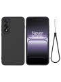 Предпазен устойчив на надраскване силиконов гръб с каишка за OnePlus Nord 5 - черен