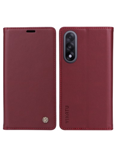 Калъф за телефон от еко кожа тип портмоне за OnePlus Nord 5 - червен