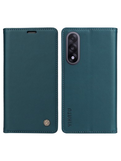 Калъф за телефон от еко кожа тип портмоне за OnePlus Nord 5 - зелен