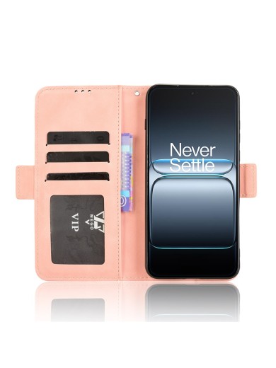 Калъф от еко кожа тип портмоне за OnePlus Nord 5 - розов