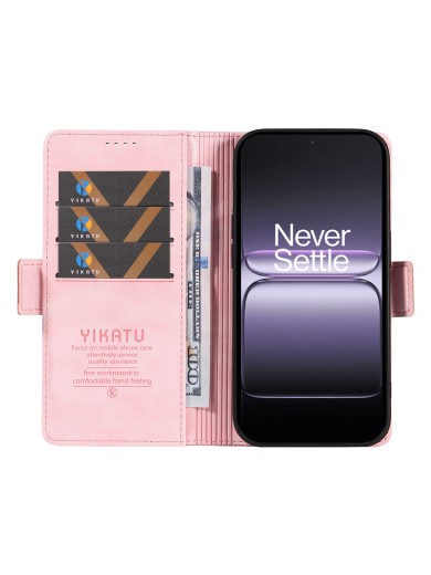 Калъф от еко кожа тип портмоне за OnePlus Nord 5 - розов
