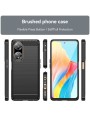 Мек удароустойчив гръб с текстура на карбонови влакна за Oppo A1 - черен