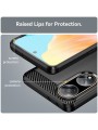 Мек удароустойчив гръб с текстура на карбонови влакна за Oppo A1 - черен