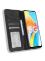 Калъф от еко кожа с ретро текстура тип портмоне за Oppo A1 - черен