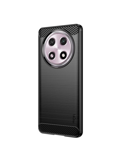 Мек предпазен гръб с текстура на карбонови влакна за Oppo A2 Pro - черен
