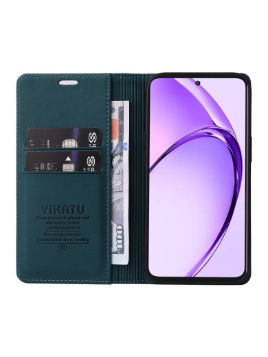 Калъф за телефон от еко кожа тип портмоне за Oppo A3 - зелен
