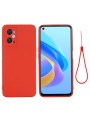 Предпазен удароустойчив силиконов гръб с каишка за Oppo A36 - червен
