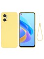 Предпазен удароустойчив силиконов гръб с каишка за Oppo A36 - жълт