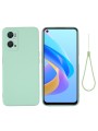 Предпазен удароустойчив силиконов гръб с каишка за Oppo A36 - зелен