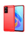 Мек предпазен гръб с текстура на карбонови влакна за Oppo A36 - червен
