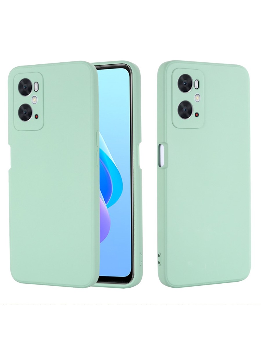 Предпазен удароустойчив силиконов гръб с каишка за Oppo A36 - зелен