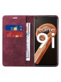 Калъф от еко кожа тип портмоне с RFID  блокираща технология за Oppo A36 - червен