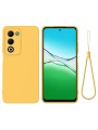 Предпазен устойчив на надраскване силиконов гръб с каишка за Oppo A5 4G - жълт