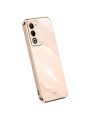 Предпазен удароустойчив гръб с галванизирана рамка за Oppo A5 4G - розов