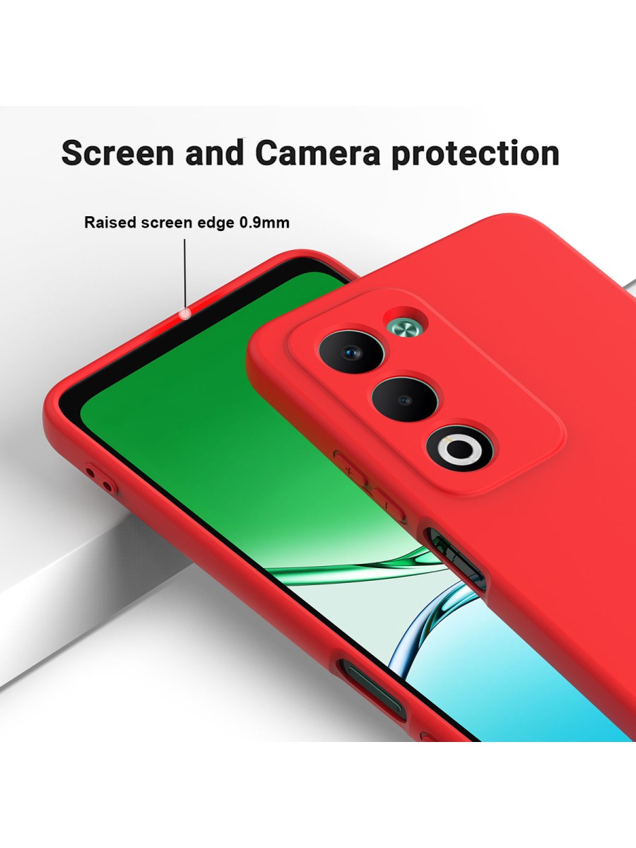 Предпазен устойчив на надраскване силиконов гръб с каишка за Oppo A5 4G - червен