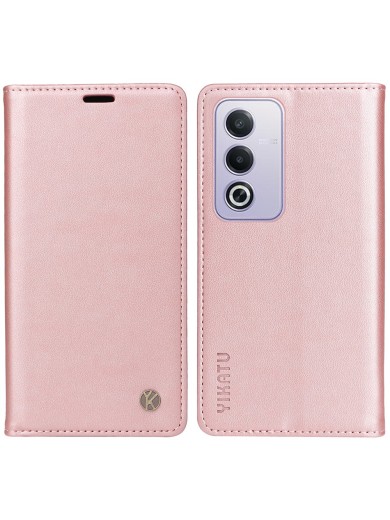Калъф за телефон от еко кожа тип портмоне за Oppo A5 4G - розов