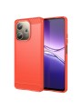 Мек удароустойчив гръб с текстура на карбонови влакна за Oppo A5 Pro 4G - червен