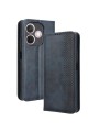 Калъф от еко кожа с ретро текстура тип портмоне за Oppo A5 Pro - син