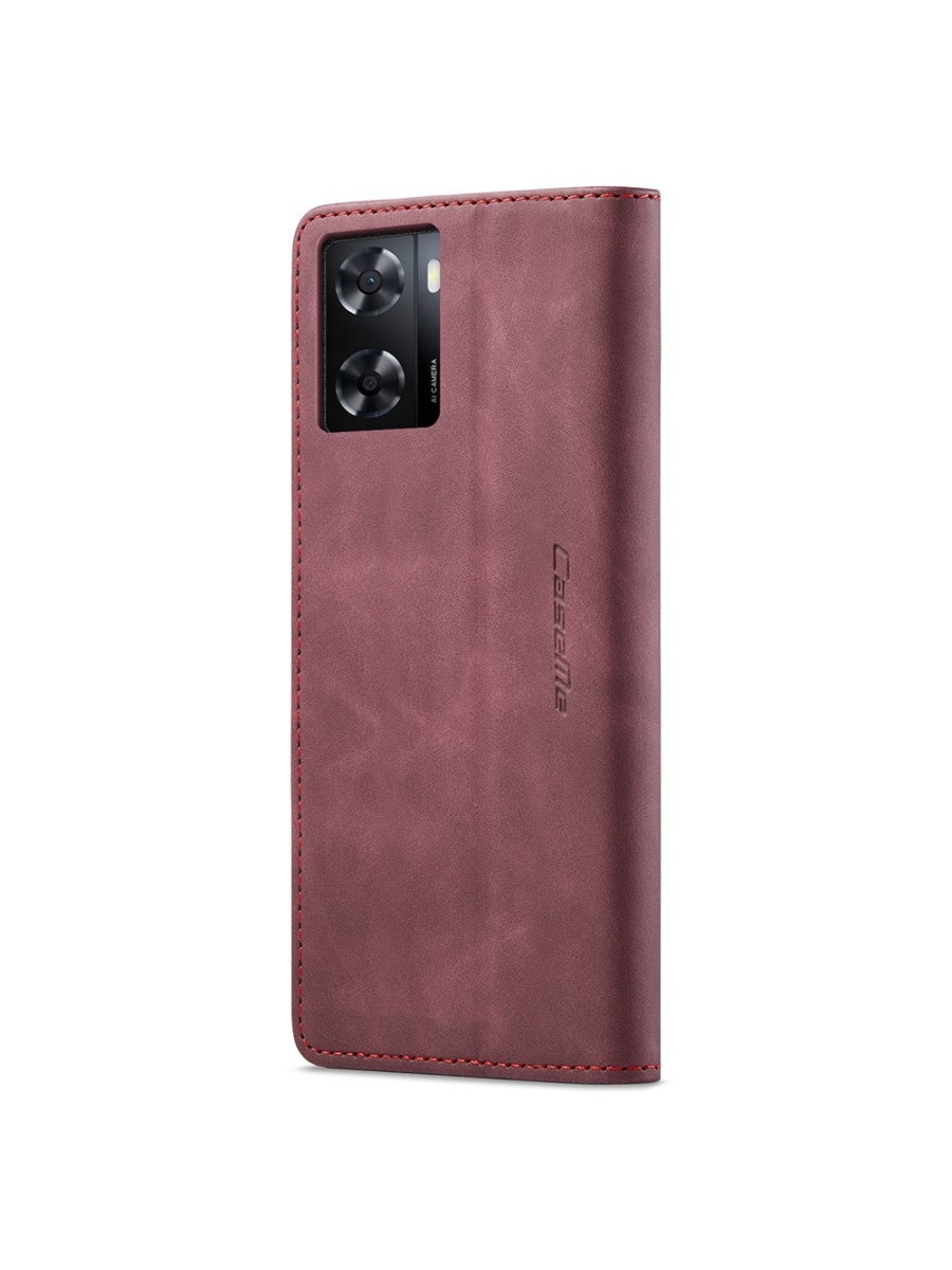 Калъф от еко кожа тип портмоне за Oppo A57 4G - червен