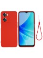 Предпазен удароустойчив силиконов гръб с каишка за Oppo A57s - червен