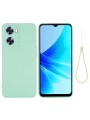 Предпазен удароустойчив силиконов гръб с каишка за Oppo A57s - зелен