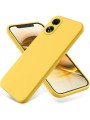 Предпазен удароустойчив силиконов гръб с каишка за Oppo A58 4G - жълт