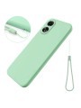 Предпазен удароустойчив силиконов гръб с каишка за Oppo A58 4G - зелен
