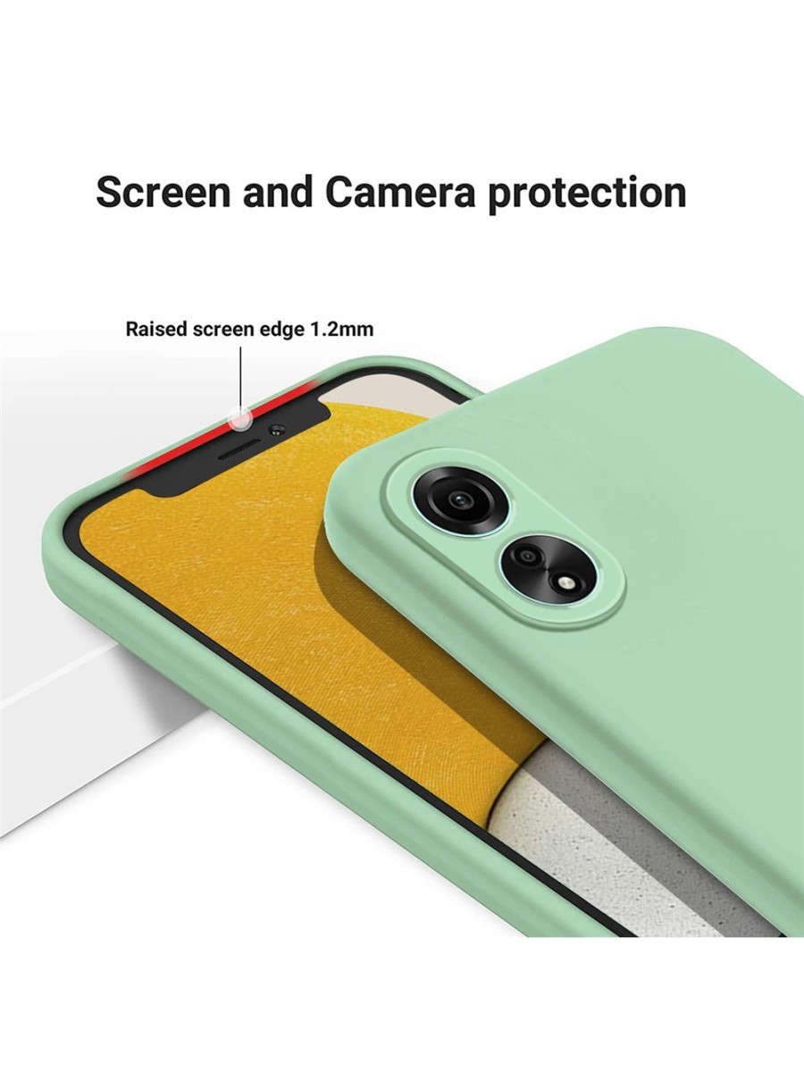 Предпазен удароустойчив силиконов гръб с каишка за Oppo A58 4G - зелен