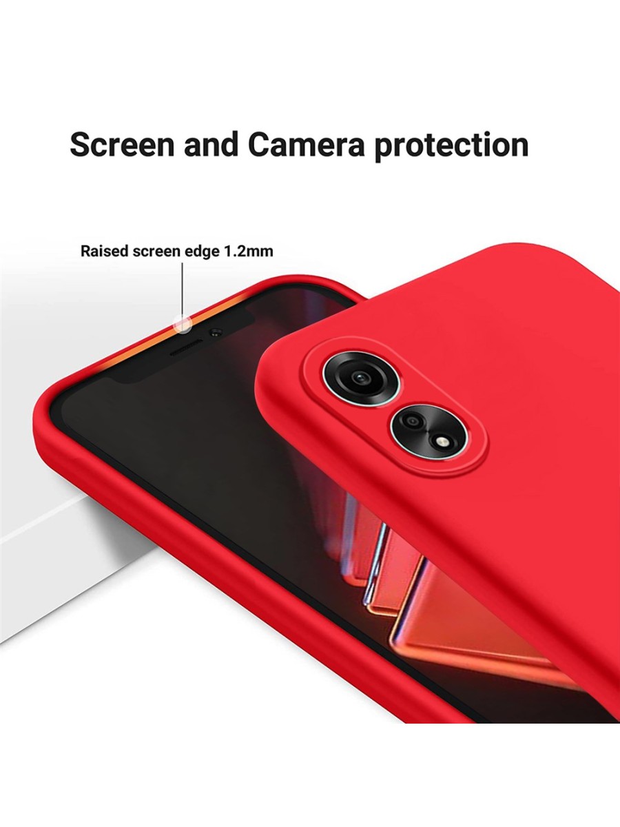 Предпазен удароустойчив силиконов гръб с каишка за Oppo A58 4G - червен
