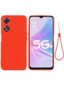 Предпазен удароустойчив силиконов гръб с каишка за Oppo A58x - червен