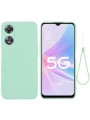 Предпазен удароустойчив силиконов гръб с каишка за Oppo A58x - зелен