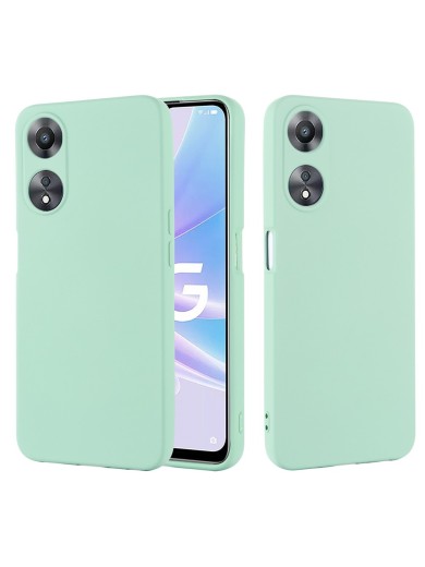 Предпазен удароустойчив силиконов гръб с каишка за Oppo A58x - зелен