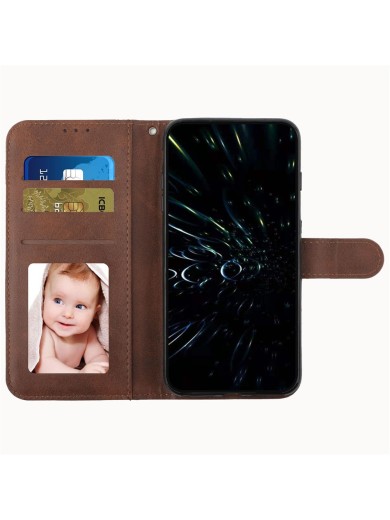 Калъф от еко кожа за Oppo A58x - кафяв
