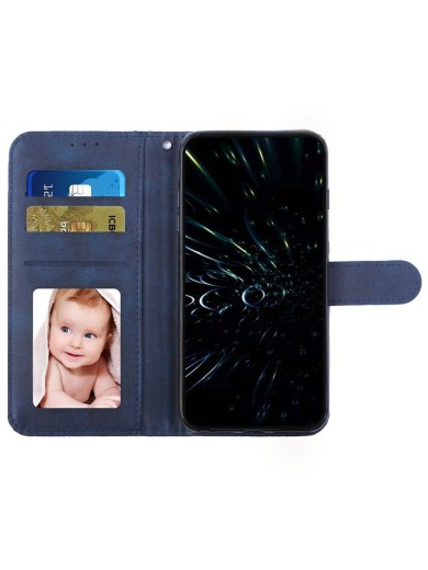 Калъф от еко кожа за Oppo A58x - син